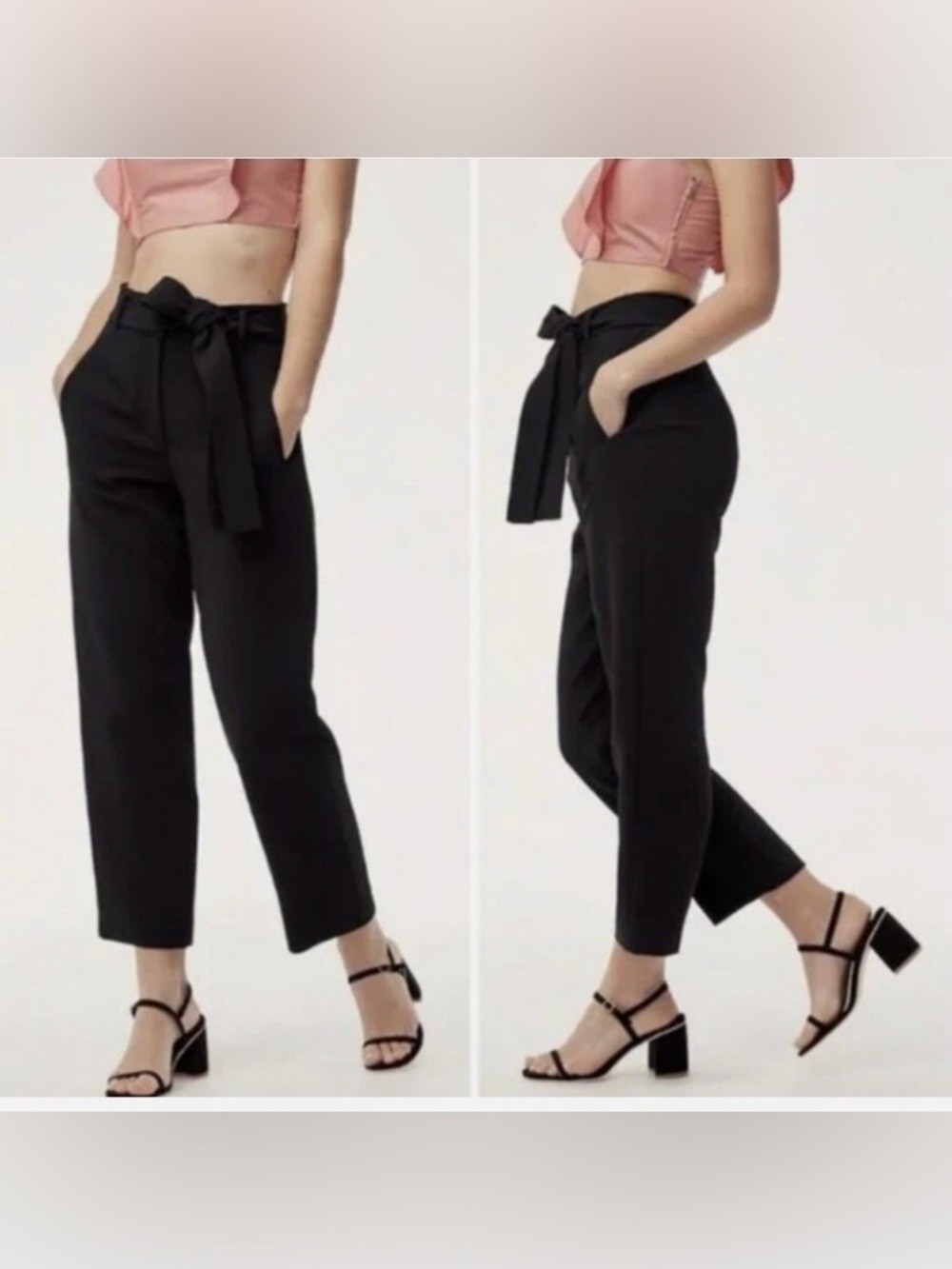 ARITZIA WILFRED Tie Waist Pants Womens Size 4 Black High Waist
Belted Crepe - Picture 2 of 16